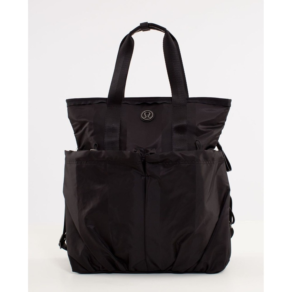 Lululemon Flow and Go Tote Bag Large Black Gym Yoga Mat Carry All Pilate 18x16x6